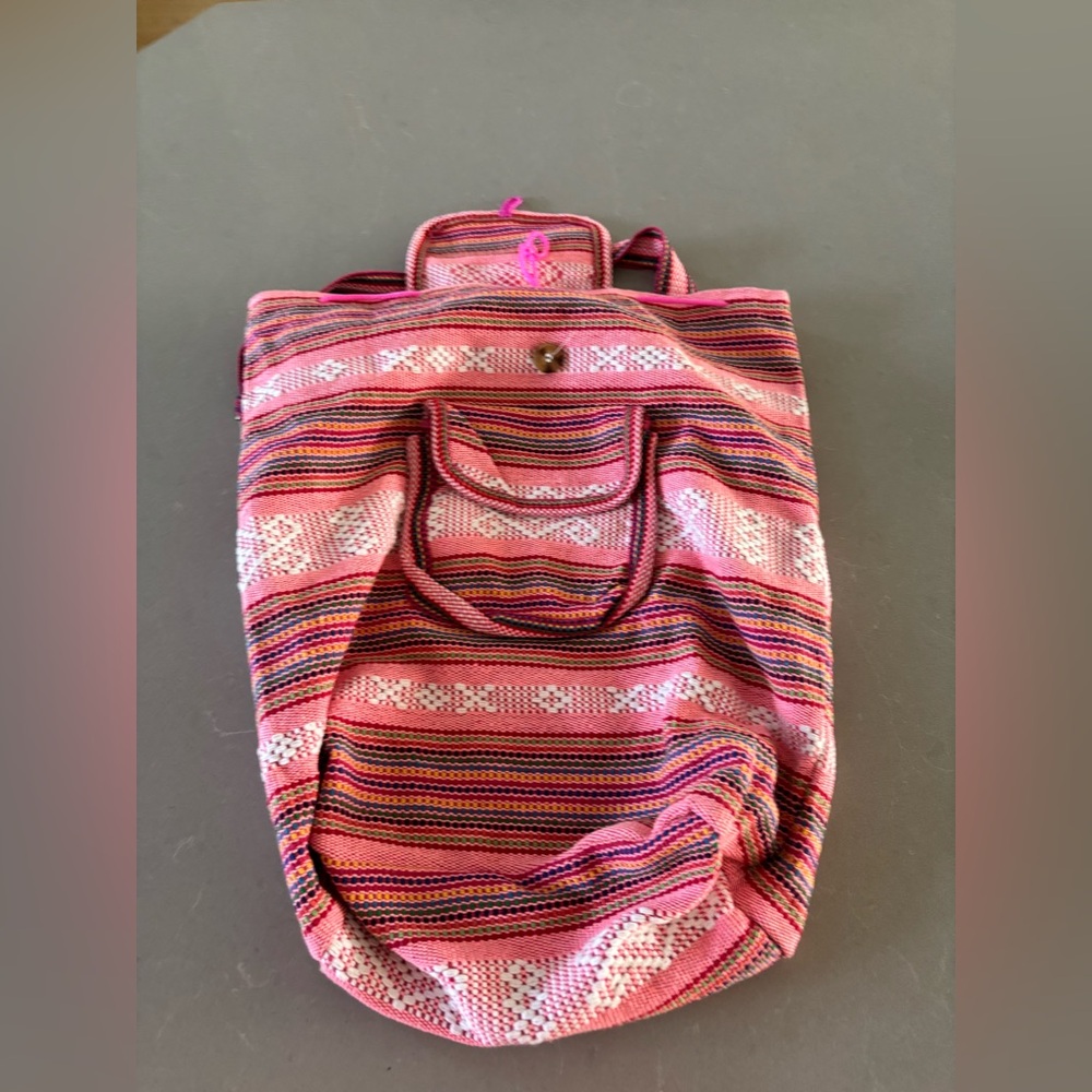 Pink Striped Women's Bag